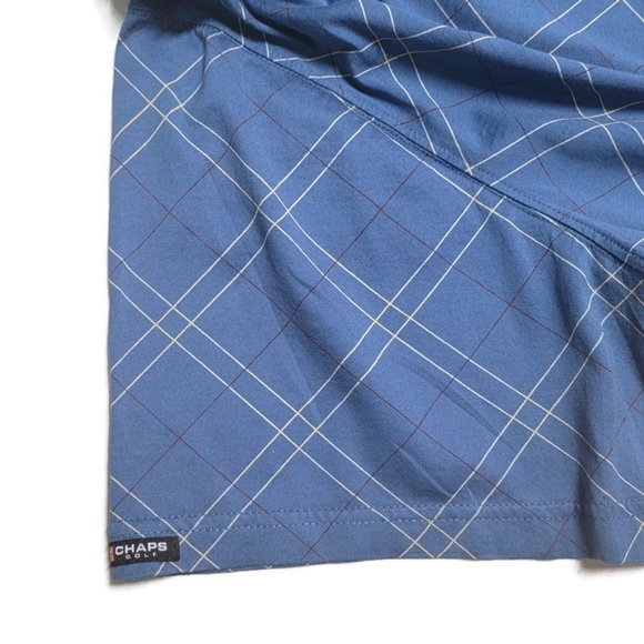 Vintage Chaps Golf Polo Shirt Adult XL Blue Diamond Pattern 1990's - Picture 5 of 12